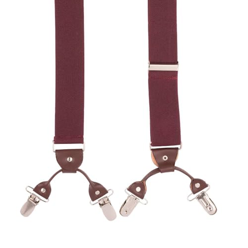 Image of The Tie Hub Suspenders for Men | Slim Clip-On Y-Back Elastic Braces | Adjustable 1.25 Inch | Formal Wedding Office