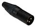 Neutrik NC3MXX-B 3-Pin XLRM Cable Connector, Black Metal Housing with Gold Contacts