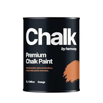 Hemway - Premium Chalk Paint - Orange 1 L | Chalky Matt Shabby Chic Finish for Interior Furniture & Walls | Quick Dry & 1 Coat