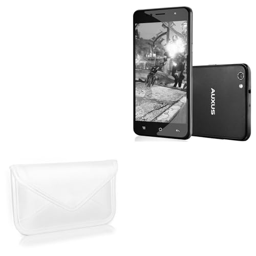 BoxWave Case Compatible with iBerry Auxus Stunner - Elite Leather Messenger Pouch, Synthetic Leather Cover Case Envelope Design - Ivory White