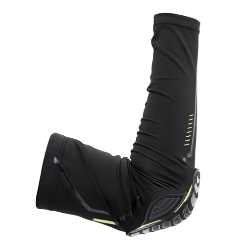 BESTYASH 1Pc Black Arm Sleeve for Basketball Football Cycling Protective Cuff for Elbow Support Moisture Wicking Lightweight Design for Sun Protection and Injury Prevention