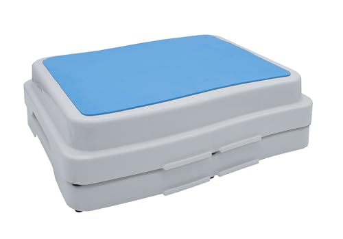 Trittstufe stapelbar weiß 50 x 40 cm - 2er Set - Antirutsch Badezimmer Tritthocker - Dusche Einstiegshilfe Badewanne Aufstiegshocker Hochstufe Stufenhocker rutschfest für Senioren und Kinder