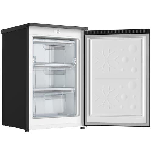 CHiQ 85L Gefrierschrank, 4 Sterne Schnellgefrieren(-24°C) |EEK C, 103kWh/Jahr, 39dB ultraleise| 845mm H,umkehrbare Tür｜Kleiner Tiefkühlschrank, CSD95BC
