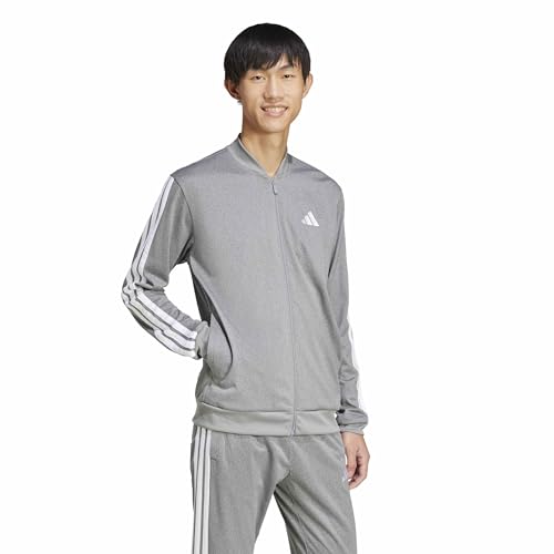 Image of adidas Men's Tricot Regular Fit Sportswear Track Top, Black Melange, X-Large /Tall