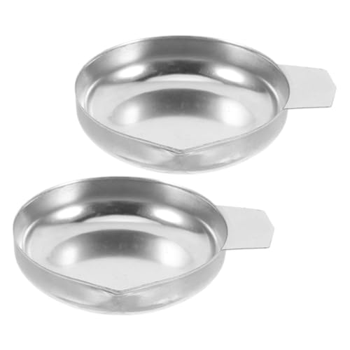 Gogogmee 2pcs Stainless Steel Weighing Trays Reusable Scale Pans for Food Jewelry and Powder Smooth Surface for Safe Weighing Design for Kitchen and Store Use