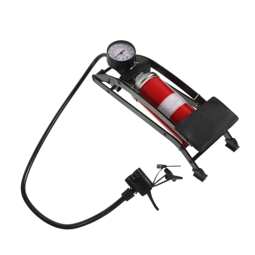Hemobllo Bomba para Inflar Neumáticos de Coche y Moto Bomba de Aire Manual Antideslizante con Manómetro Inflador Multifunción para Bicicletas y Camas Inflables
