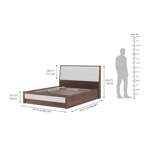 Image of Wakefit Bed | 3 Yr Warranty | Bed Queen Size, Comes with Hydraulic Storage, Noise-Free, Density: 680-750 kg /m, Termite & Borer Resistant, Fits Mattresses Up to 8 inches(Gibeon78x60- Columbian Walnut)