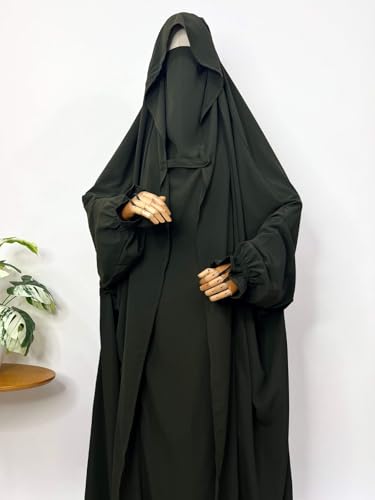 Image of NAZNEEN Saudi Jilbab Full Length and Noise Pc MATT NIDA Fabric with extra panel to cover face