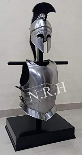 Nautical Replica Hub Leónidas - Casco griego con armadura larga y morena negra