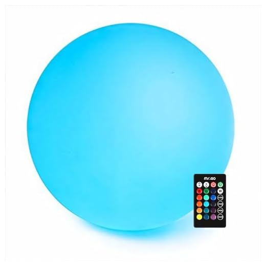 Mr.Go 40cm Wasserdichte Kugelleuchte für Außen, LED Kugel-Lampe Innen, Gartenkugel Aussenlampe Leuchtkugel Stimmungsleuchte mit Farbwechsel, Fernbedienung und 16 Einstellbar RGB Farben