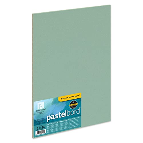 Ampersand Art Supply Pastel Painting Panel: Museum Series Pastelbord, 11" X14", Green-1/8 Inch Depth #TOP28