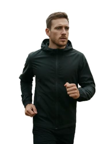 Jaqueta Blusa Masculina Corta Vento Resistente A Água Capuz Forrado (BR, Alfa, G, Regular, Regular, Preto)