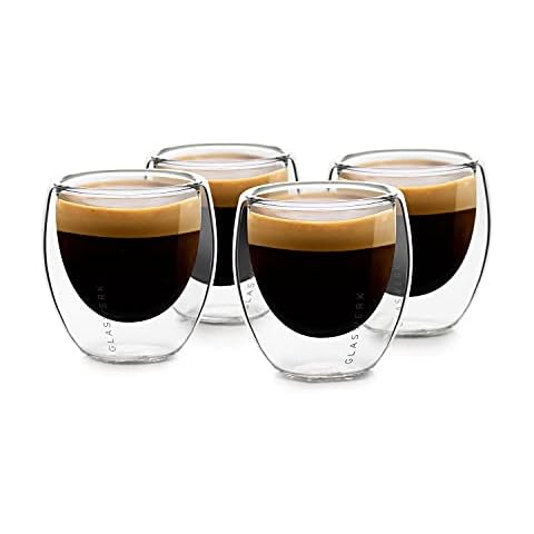 GLASWERK - Juego de 4 tazas térmicas de doble pared de borosilicato para café expresso y té Cover