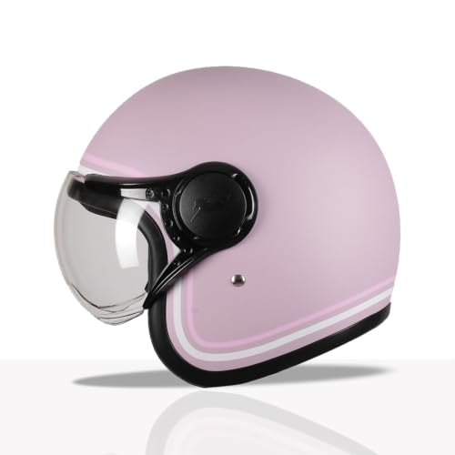 Image of TVS MissFit Women's Open Face Helmet | Lightweight Shell | Pastel Colors Designed Exclusively for Women | Extreme Comfort Fit for Girls | Clear Visor | DOT & ISI Certified