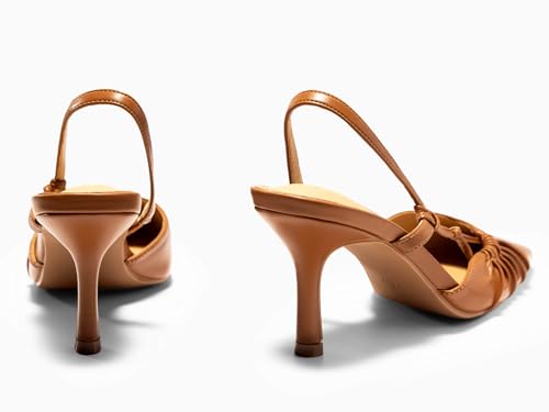 Image of Coutgo Womens Slingback Kitten Heels Closed Pointed Toe Pumps D'Orsay Wedding Party Dress Shoes