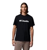 Columbia Men's Basic Logo Tee, Short Sleeve T-Shirt, Black/Gem Columbia, Medium