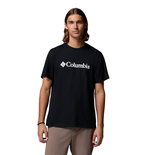 Columbia Mens Basic Logo Tee Short Sleeve T-Shirt Black/Gem Columbia Medium