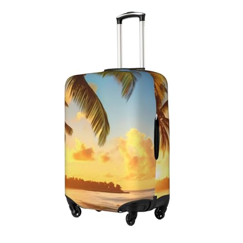 Sunset Hawaiian Palm Tree Print Luggage Suitcase Covers Elastic Washable Luggage Protector Luggage Covers For Suitcase2