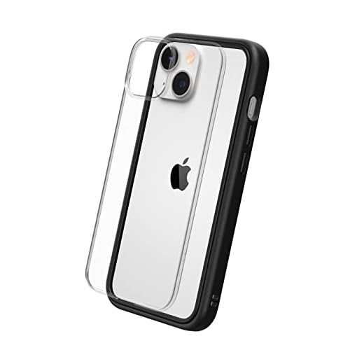 RhinoShield Coque Compatible avec [iPhone 14] | Mod NX - Protection Fine Personnalisable avec Technologie d'absorption des Chocs [sans BPA] - Noir
