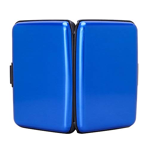 ELFISH Mini RFID Aluminum Wallet Credit Cards Holder Business Card Case Metal ID Case for Men Women (Blue)3