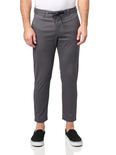 BOSS Techno Twill Tapered Chino Trousers,Mushroom Grey,4032