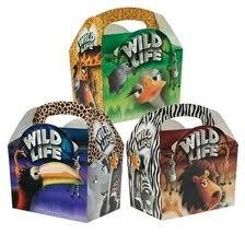 Deli Supplies 250 x Wildlife Animals Kids Meal Party Boxes Cardboard Lunch Box