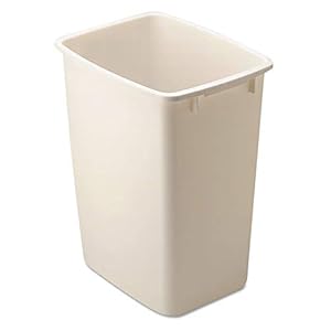 Rubbemaid FG2806TPBISQU Rubbermaid Small Trash, 9-Gallons, Beige, Plastic Garbage Can/Wastebasket for Kitchen/Bathroom fits Under-Sink/Desk/Countertop/Cabinet, 21-quart, Bisque