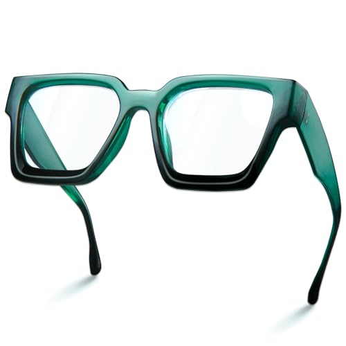 livho Oversized Eyewear Frame for Woman and Men - Rectangle Fashion Glasses for Computer, Chic Preppy Frame