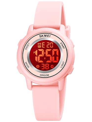 Alienwork Seven-Color LED Reloj Infantil Digital Niña Pink Pulsera de Silicona Calendario Fecha-Mes Abigarrado Cronógrafo Sport Multi-función Alienwork Seven-Color LED Reloj Infantil Digital Niña Pink Pulsera de Silicona Calendario Fecha-Mes Abigarrado Cronógrafo Sport Multi-función