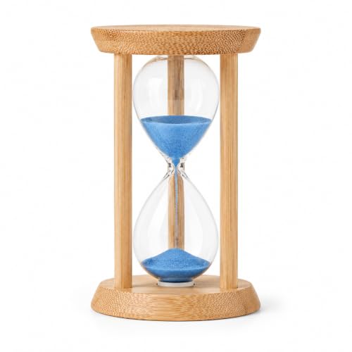 Image of Sand Timer 30 Minute, Sand Clock, Hour Glass Sand Timer Sand Clock Sandtimer Classroom Games Home Kitchen Officesand Clock Timer for Room Hourglass (Blue)