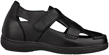 CALTO Men's Invisible Height Increasing Elevator Shoes - Black Premium Leather Lightweight Casual Fisherman Sandals - 3.2 Inches Taller - K2661 - Size 10 D(M) US | Image 1