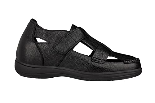CALTO Men's Invisible Height Increasing Elevator Shoes - Black Premium Leather Lightweight Casual Fisherman Sandals - 3.2 Inches Taller - K2661 - Size 10 D(M) US2