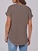 ANRABESS Womens Short Sleeve Henley Tops V Neck Dressy Casual Blouses Summer Trendy Tee Shirts 2026 Vacation Fashion Clothes Brown X-Large