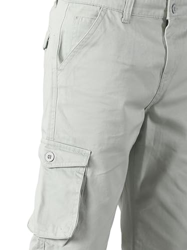 Image of KiddoPanti Boys Cargo Pants | 100% Cotton Twill | Comfortable Regular Fit | Elastic Waistband & Zip Fly | 6 Pocket Lower for Kids | Full-Length Casual Wear