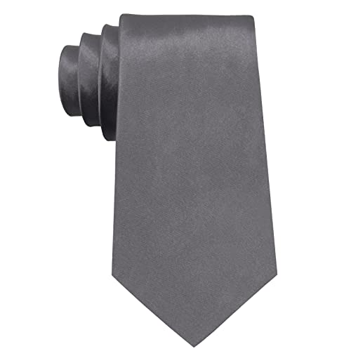 Image of Luckyvestir Mens Tie Solid Satin Neck Ties 3.15'' Formal Necktie for Wedding Business Christmas Father's Valentine's Day Gift