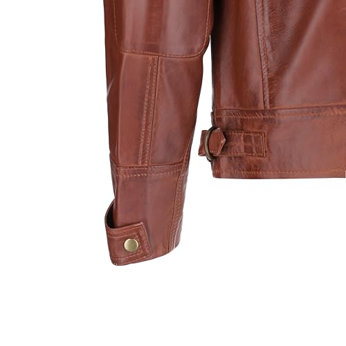 Image of TLC Mens Leather Jacket | Sheepskin Quilted Shoulders Bold Biker Cafe Racer Style Leather Jacket Men