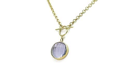 Collier tanzanite et or avec chaîne personnalisée anti-irritation