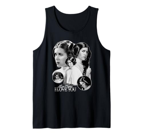 Star Wars Leia Organa I Love You Black & White Portrait Camiseta sin Mangas