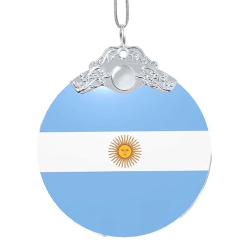 SABFWF Colgante redondo hecho a mano con diseño de bandera argentina, colgante decorativo vintage, colgante redondo de cristal para uso en interiores, talla única