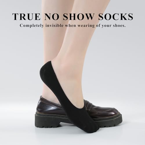 4 Pairs No Show Socks Women Low Cut Cotton Liner Socks Invisible Hidden Thin for Flats Boat3