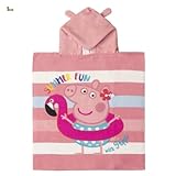 ◆ Material: microfibra BricoLoco. Toalla poncho microfibra Peppa. Toalla original Pig para playa, baño, piscina… Regalo para niños y niñas.