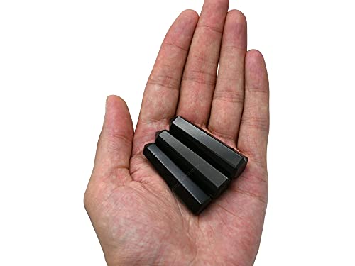 Image of Amazing Gemstone Black Agate Crystal Towers - Natural Healing Crystal Point Obelisk for Reiki Healing and Crystal Grid (2 inch to 3 inch Inch)