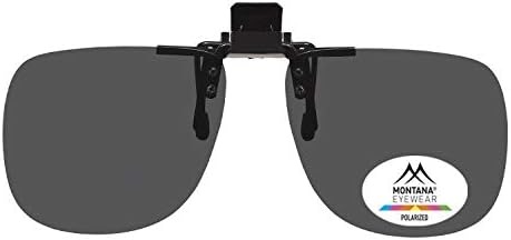 LARGE GREY PREMIUM CLIP ON FLIP UP SUNGLASSES WITH CASE AND CLOTH - DRIVING, COVERAGE FROM THE SUN