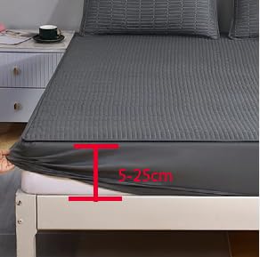 Drap Housse Bonnet,Draps-Housses à Ressort imprimés de Dessin animé pour Chambre d'enfant, épais, matelassés, imperméables, Gris foncé, 100x200cm + 25cm (2 pièces)