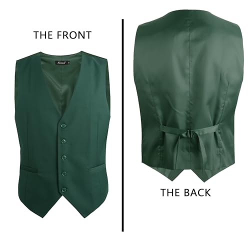 Image of Alizeal Mens Classic Solid Suit Vest Regular Fit Tuxedo Waistcoat