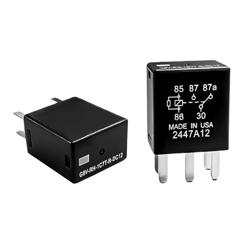 BWBWND 2PCS Car Power Relays, 12V 40A 5 Pin Spdt Multi Purpose Automotive Fuel Pump Starter Relay, Heavy Duty Standard Relay for Electrical System Replace G8V-RH-1C7T-R-DC12