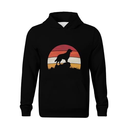 Kids Silhouette Retro Golden Retriever Pet Dog Boys Girls Lightweight Kangaroo Pocket Fleece Hoodies2
