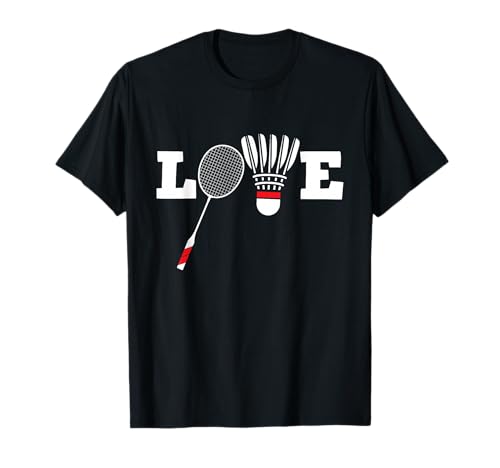 Love Badminton Player Lover Athletic Shuttlecock T-Shirt