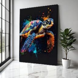 Toile tortue marine 70x100 cm pour transformer votre décoration intérieure