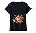 Femme Taurus Steam Punk Zodiac Signes astrologiques Constellation Horoscope T-Shirt avec Col en V